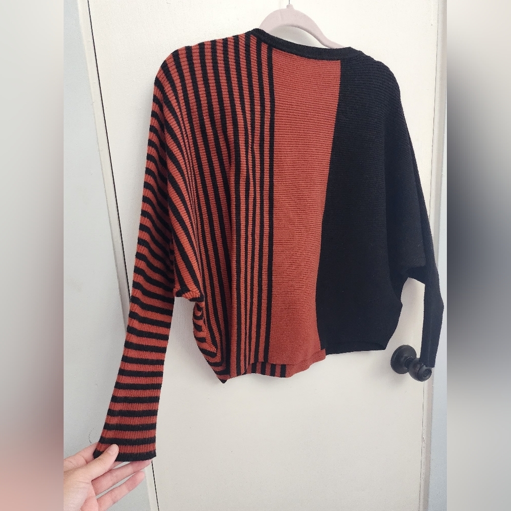 Philosophy Black and Brown Crew Neck Sweater with Modern Design - Picture 4 of 12